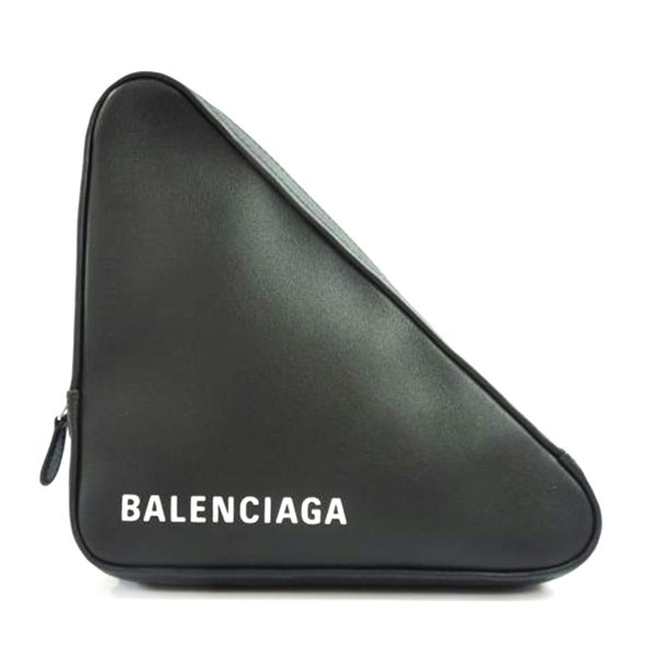 09142 1 Balenciaga Triangle Clutch Bag Black