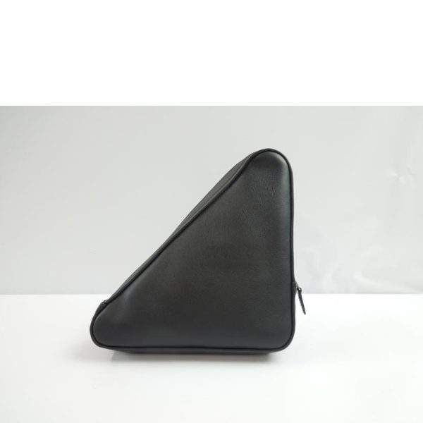 09142 2 Balenciaga Triangle Clutch Bag Black