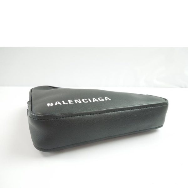 09142 3 Balenciaga Triangle Clutch Bag Black