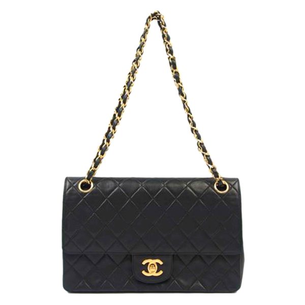 09187 1 Chanel Matelasse Chain Shoulder Bag Black