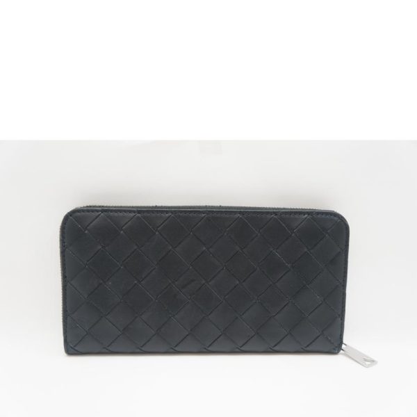 09218 2 Bottega Veneta Maxi Intre Round Zip Wallet Black