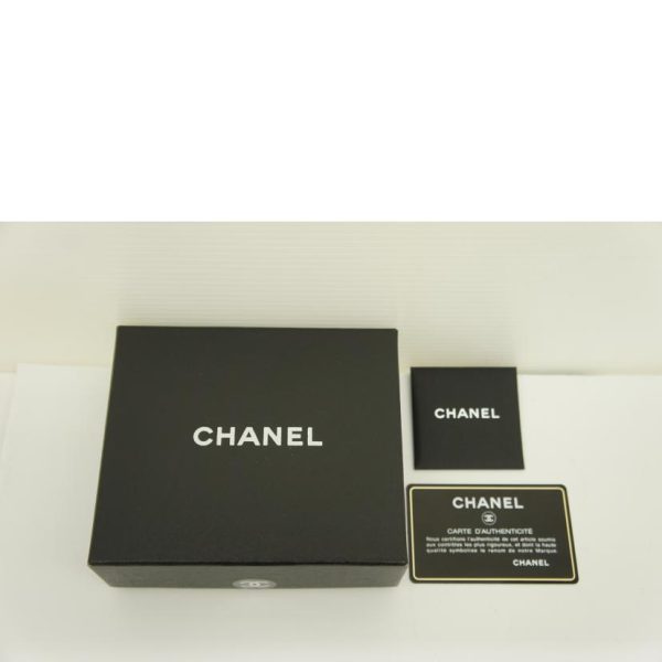 09329 6 Chanel Cocomark Enamel Bi Fold Wallet Bag Brown Khaki