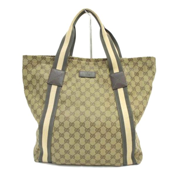 09436 1 Gucci GG Canvas Tote Bag Biege