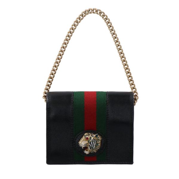 09456 1 Gucci Raja Tiger Leather Chain Wallet Red