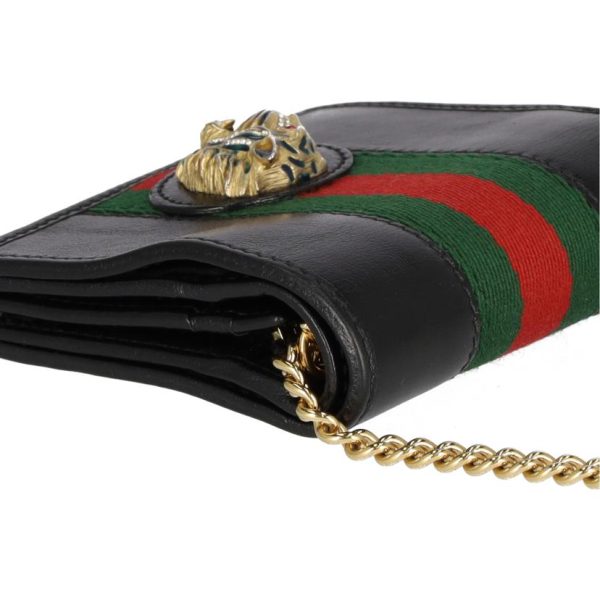 09456 3 Gucci Raja Tiger Leather Chain Wallet Red