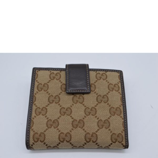 09514 2 Gucci GG Canvas Heart Compact Leather Wallet