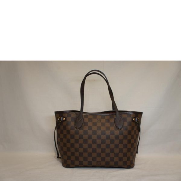 09598 2 Louis Vuitton Neverfull PM Tote Bag Damier Ebene Brown