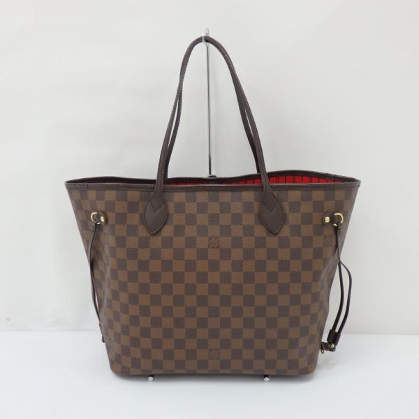 09683 2 Louis Vuitton Neverfull MM Tote Bag Damier Ebene