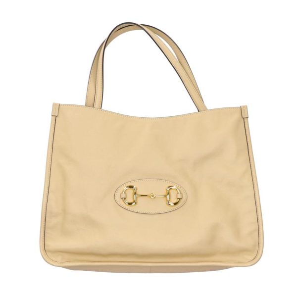 09701 1 Gucci Horsebit Tote Bag Creme