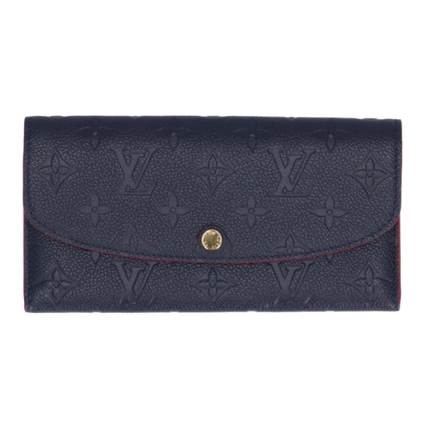 09725 1 Louis Vuitton Emily Wallet Monogram Empreinte Marine Rouge