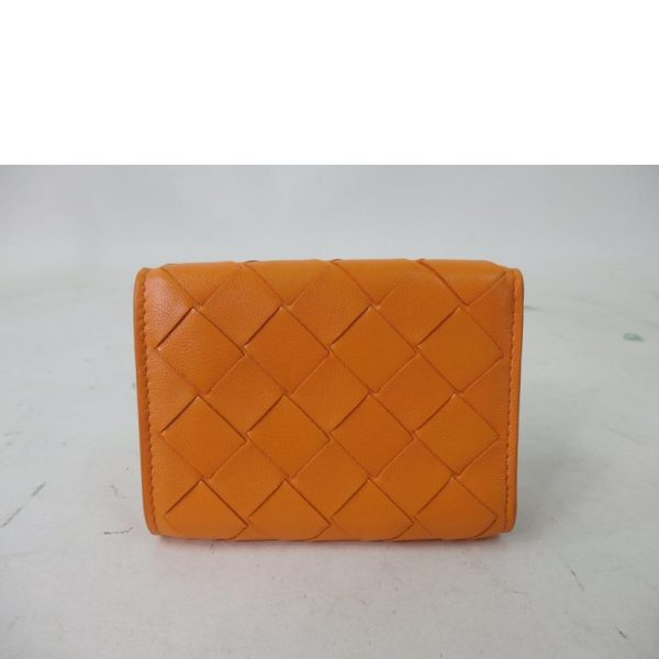 09941 2 Bottega Veneta Intrecciato 3 fold Wallet Orange