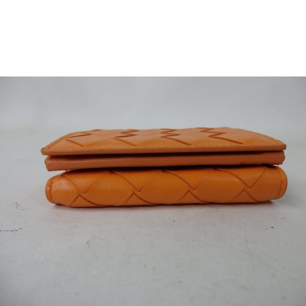 09941 6 Bottega Veneta Intrecciato 3 fold Wallet Orange