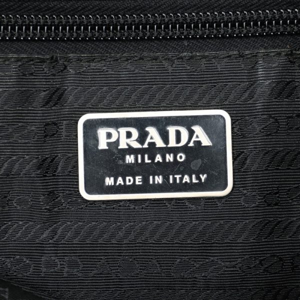 0glae9jvsafkai96 6 Prada Triangle Logo Plate Shoulder Bag Black Nylon Leather