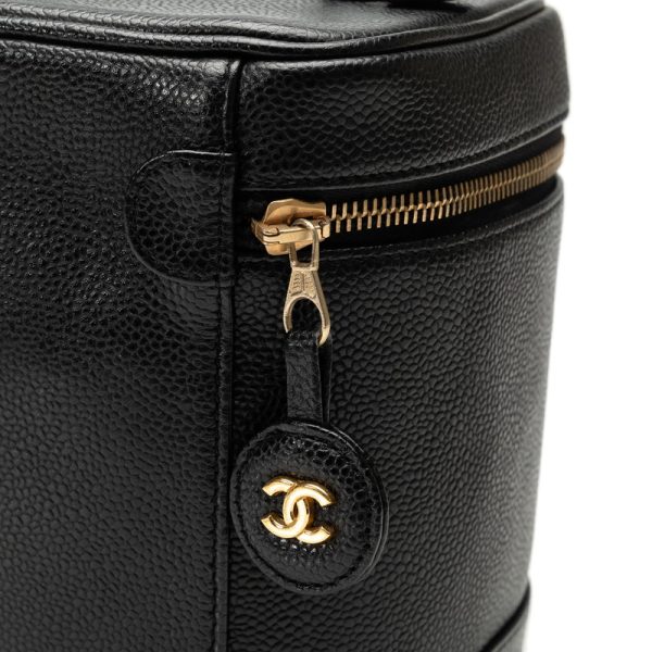 0qkwbk0m6jsiayjg 9 CHANEL Cocomark Vanity Bag Handbag Black Caviar Skin