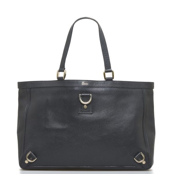 1 0100913 1 Gucci Handbag Tote Bag Black Leather