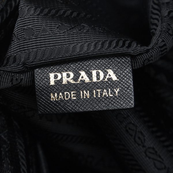 1 0109962 9 Prada Gold Hardware Handbag Black Leather Nylon