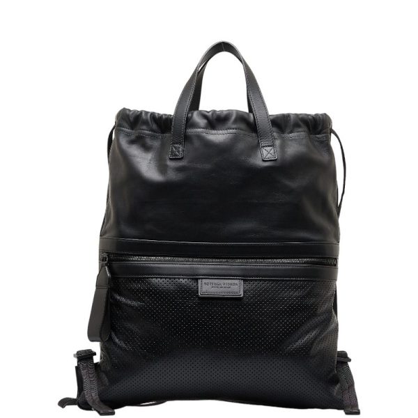 1 0110411 1 Bottega Veneta Reggiro Drawstring Rucksack Backpack Black