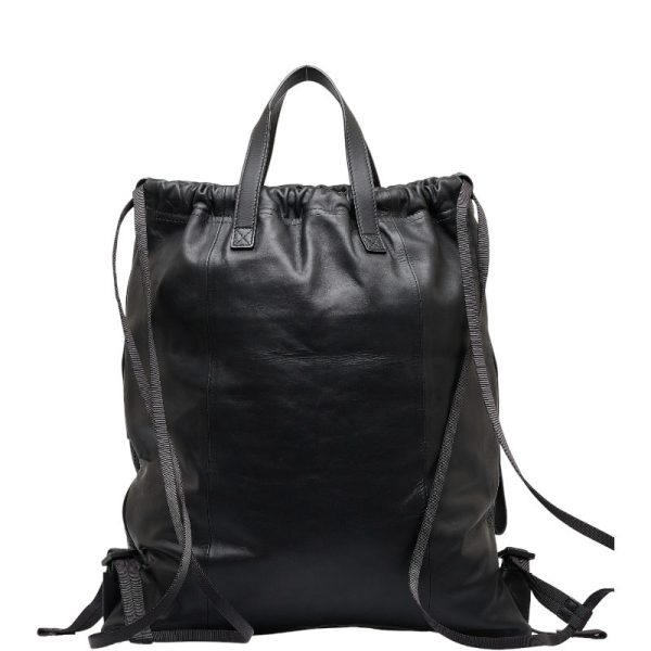 1 0110411 3 Bottega Veneta Reggiro Drawstring Rucksack Backpack Black