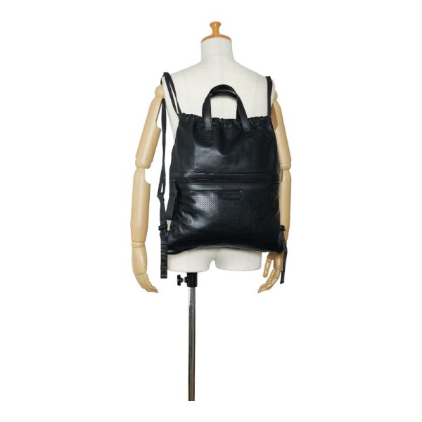 1 0110411 9 Bottega Veneta Reggiro Drawstring Rucksack Backpack Black