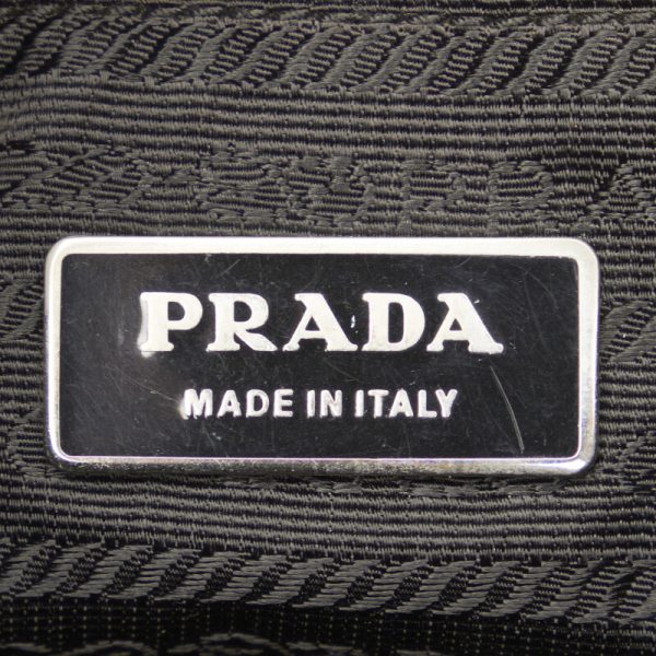 1 0110488 9 PRADA Triangle Logo Plate Crossbody Shoulder Bag Black Nylon