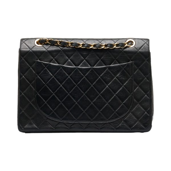 1 0111853 3 CHANEL Deca Matelasse Coco Mark Single Flap Chain Shoulder Bag Black Lambskin