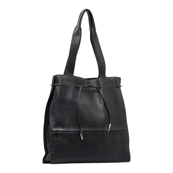 1 0112671 2 Gucci Tote Bag Handbag Black Leather