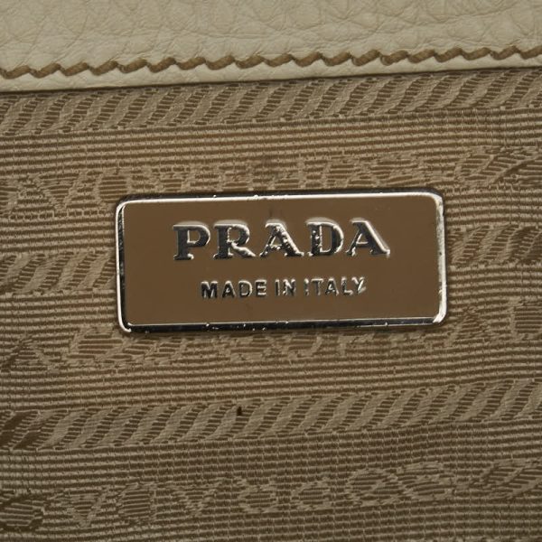 1 0113862 12 PRADA Embossed Shoulder Bag White Multicolor Leather Python