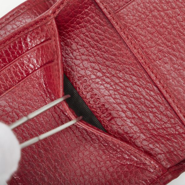 1 0116655 10 Gucci GG Marmont Tri Fold Wallet Compact Wallet Red Leather