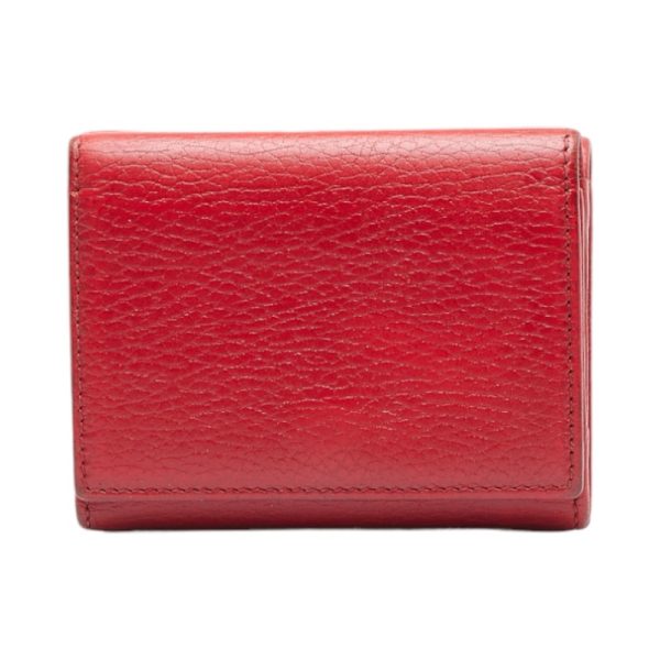 1 0116655 3 Gucci GG Marmont Tri Fold Wallet Compact Wallet Red Leather