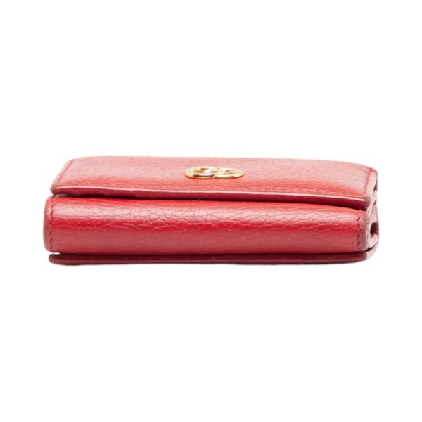 1 0116655 4 Gucci GG Marmont Tri Fold Wallet Compact Wallet Red Leather