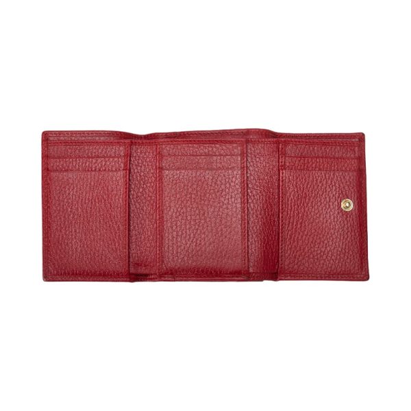 1 0116655 7 Gucci GG Marmont Tri Fold Wallet Compact Wallet Red Leather