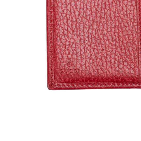 1 0116655 9 Gucci GG Marmont Tri Fold Wallet Compact Wallet Red Leather