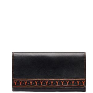 1 0116975 1 BURBERRY Long Wallet Leather Black