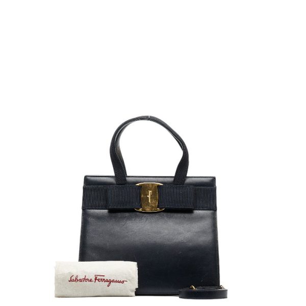 1 0117635 1 Salvatore Ferragamo Vara Ribbon Shoulder Bag Blue