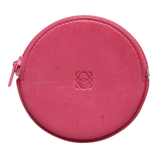 1 0117884 1 LOEWE Anagram Coin Case Pink Leather