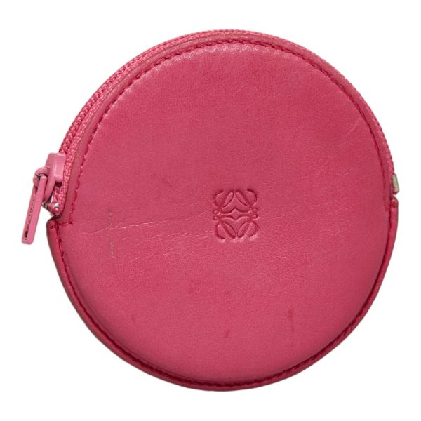 1 0117884 2 LOEWE Anagram Coin Case Pink Leather