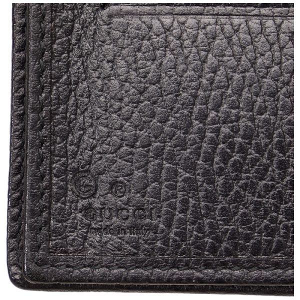 1 0118002 10 Gucci Bifold Wallet Compact Wallet Black Leather