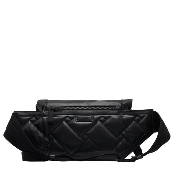 1 0122052 3 Bottega Veneta Perforated Body Waist Shoulder Bag Black