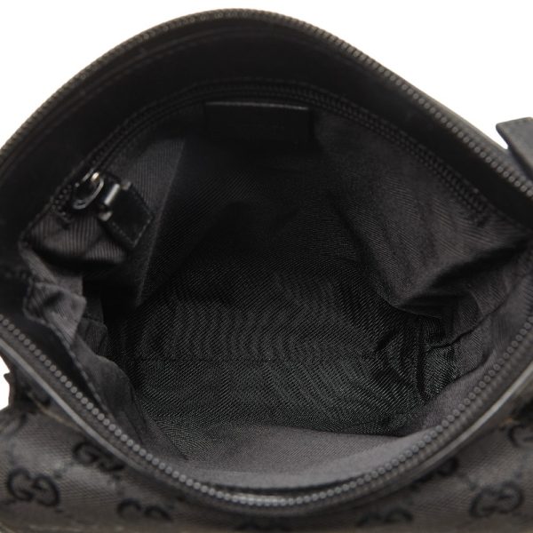 1 0122247 6 Gucci GG Canvas Crossbody Shoulder Bag Black Canvas Leather