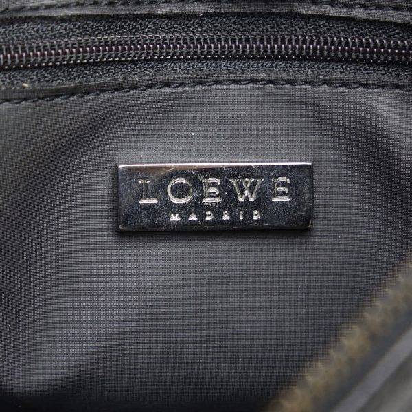 1 0122250 10 LOEWE Repeat Anagram Embossed Shoulder Bag Black