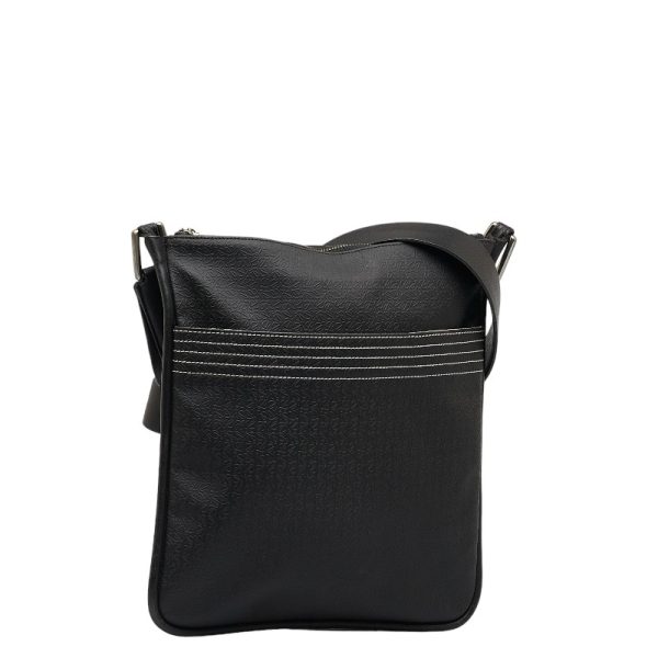 1 0122250 2 LOEWE Repeat Anagram Embossed Shoulder Bag Black