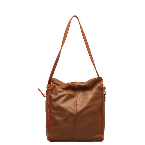 1 0122280 3 LOEWE Shoulder Bag Tote Bag Brown Orange Leather