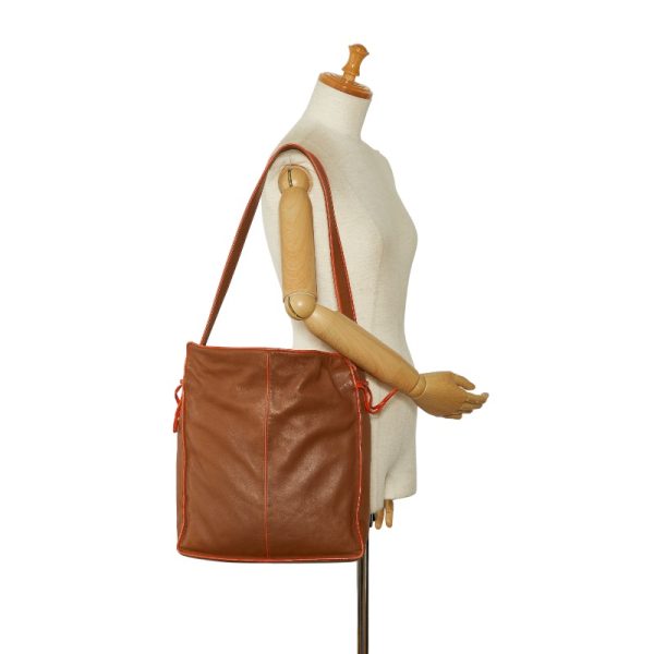 1 0122280 9 LOEWE Shoulder Bag Tote Bag Brown Orange Leather