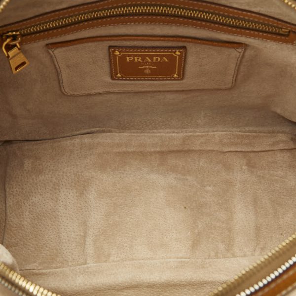 1 0122284 7 Prada Handbag Shoulder Bag 2WAY Beige Canvas Leather