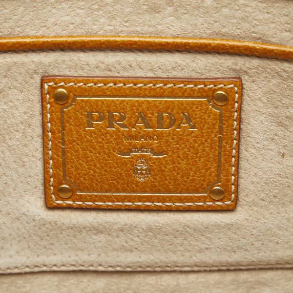 1 0122284 9 Prada Handbag Shoulder Bag 2WAY Beige Canvas Leather