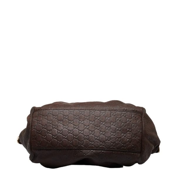 1 0122307 5 Gucci Guccisima Sookie Shoulder Bag Brown Leather