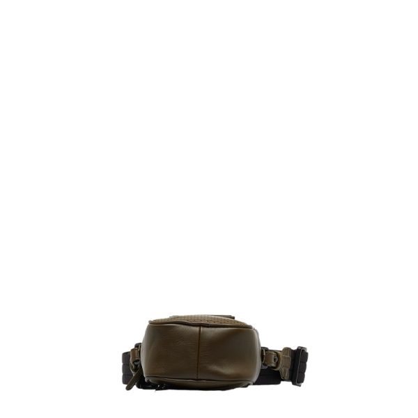 1 0122381 4 Bottega Veneta Punching Crossbody Shoulder Bag Pochette Khaki Leather