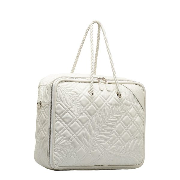 1 0122384 3 Balenciaga Blanket Square Shoulder Bag White Leather