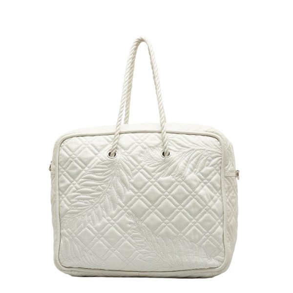 1 0122384 4 Balenciaga Blanket Square Shoulder Bag White Leather