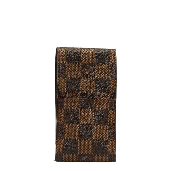 1 0123404 1 Louis Vuitton Damier Etui Cigarette Cigarette Case Tobacco Case Accessory Case N63024 Brown PVC Leather